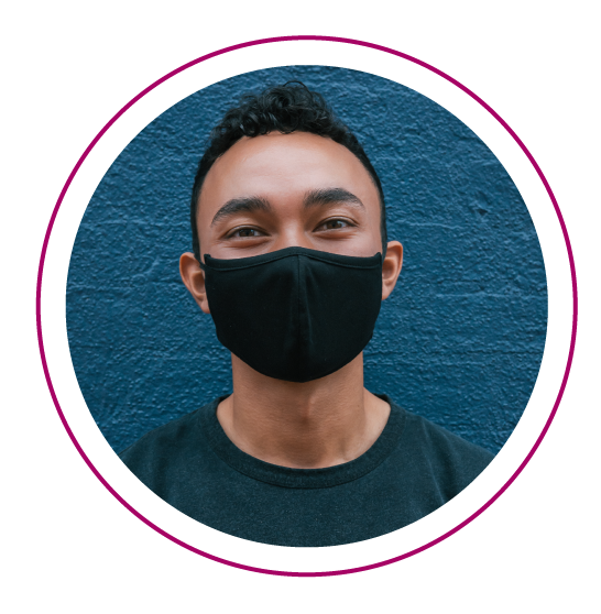 a man wearing a mask